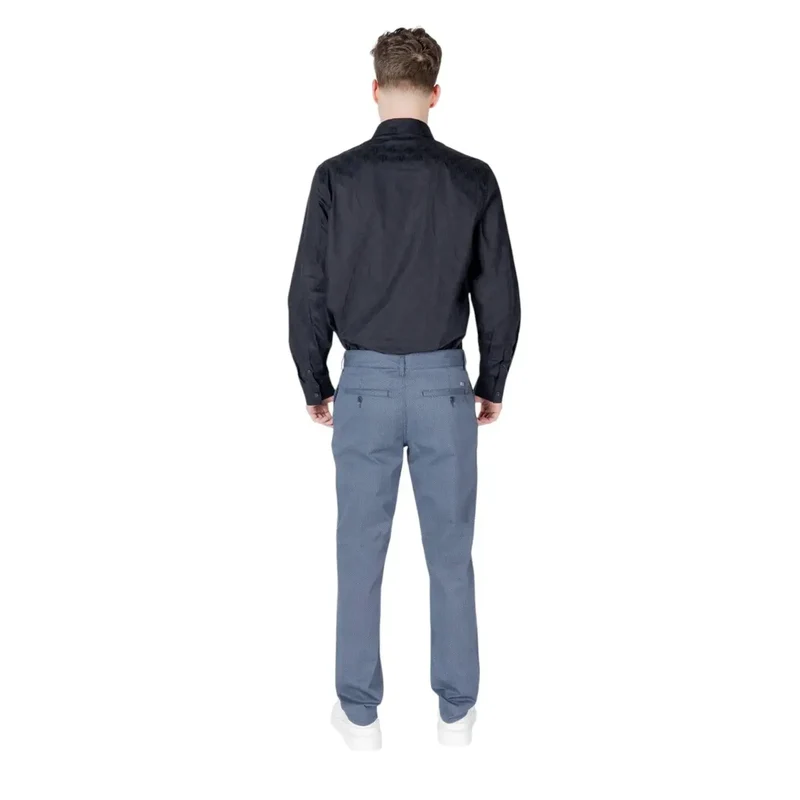 Armani Exchange Herren Baumwollhose Blau Uni Passform
