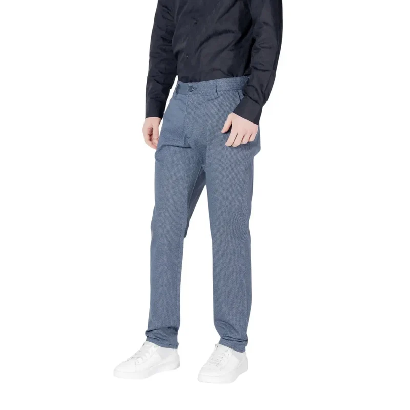 Armani Exchange Herren Baumwollhose Blau Uni Passform