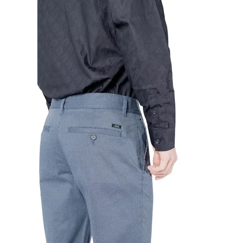 Armani Exchange Herren Baumwollhose Blau Uni Passform