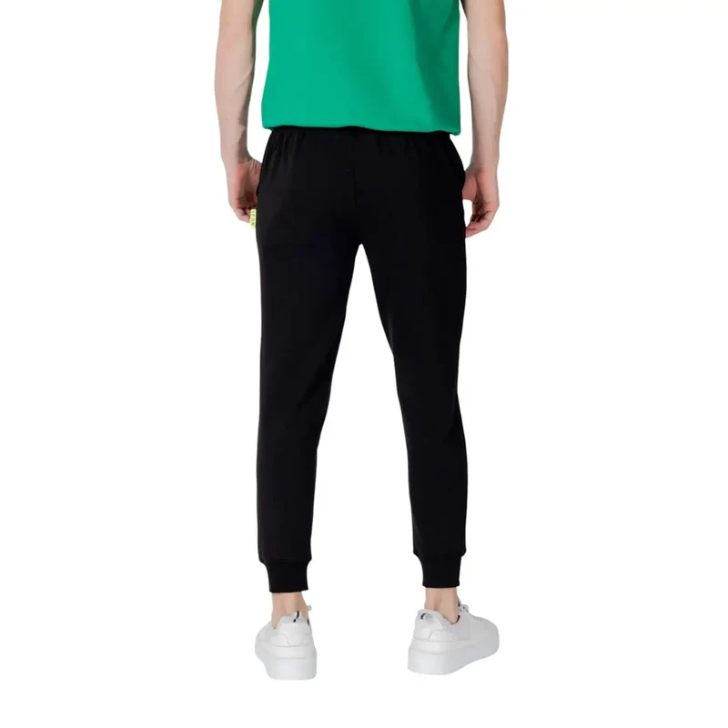 Icon Herren Freizeithose aus schwarzem Baumwollmischgewebe mit Streifen