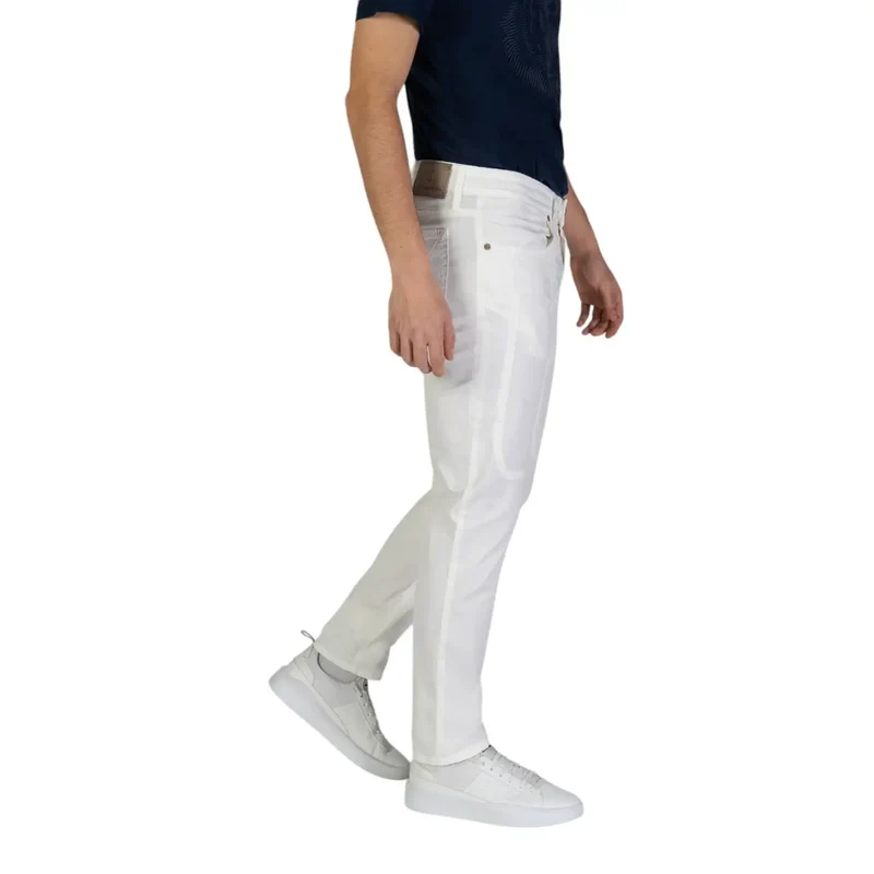 Jeckerson Weiße Herren-Baumwollhose Stretch-Passform