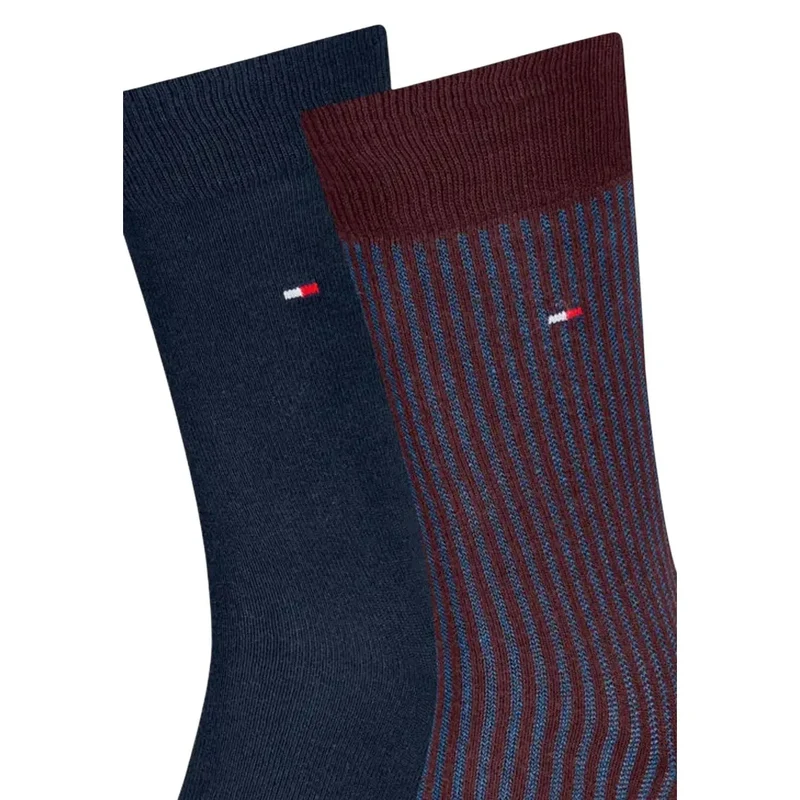 Tommy Hilfiger Herrensocken Bordeaux, Baumwollmischung, 2er-Pack