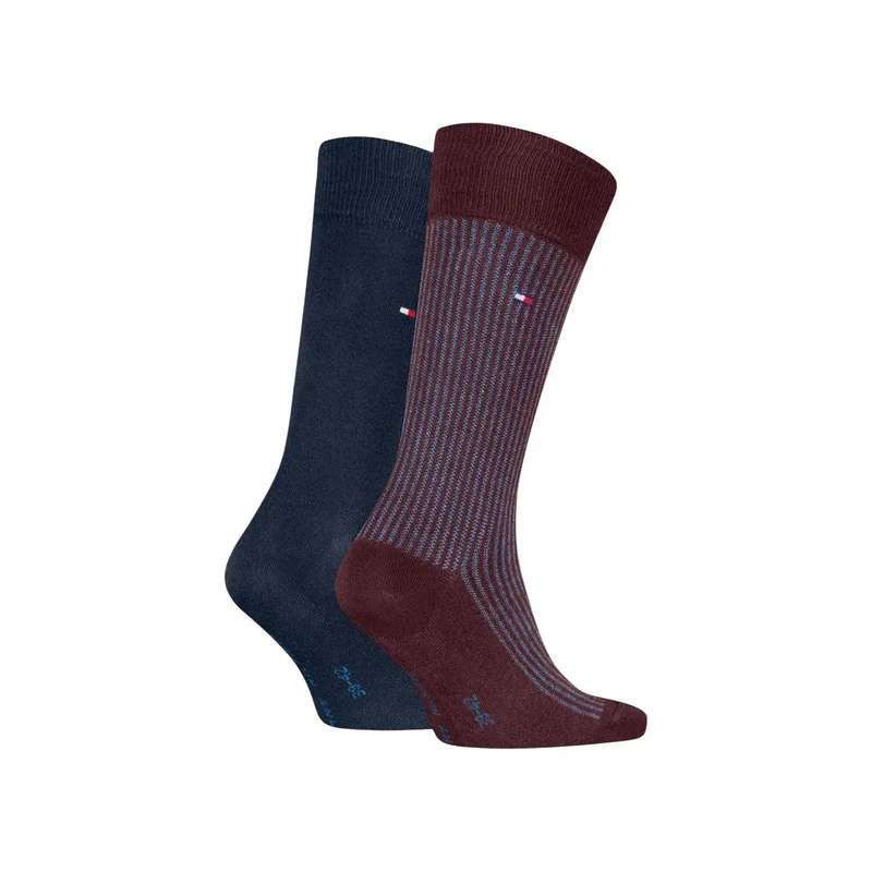 Tommy Hilfiger Herrensocken Bordeaux, Baumwollmischung, 2er-Pack