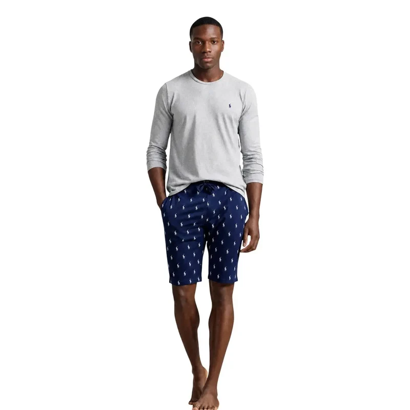 Ralph Lauren Herren Grauer Baumwoll-Schlafanzug Top
