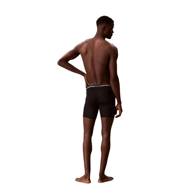 Calvin Klein Herren-Boxershorts, schwarz, Polyester, 3er-Pack