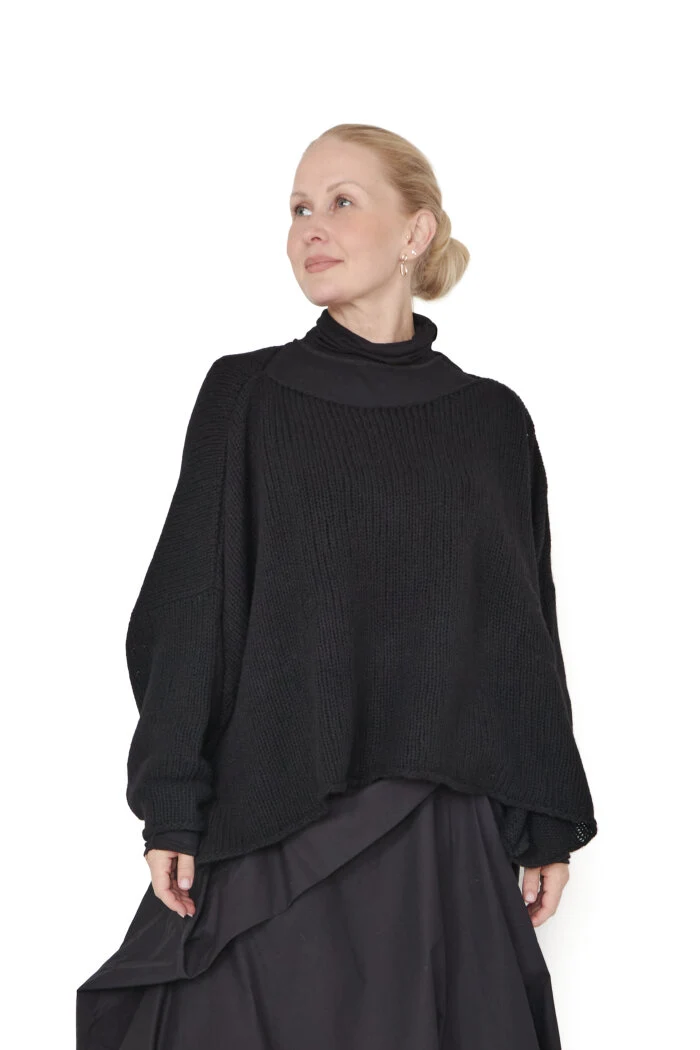 Sort Aarhus Grobstrick Pulli