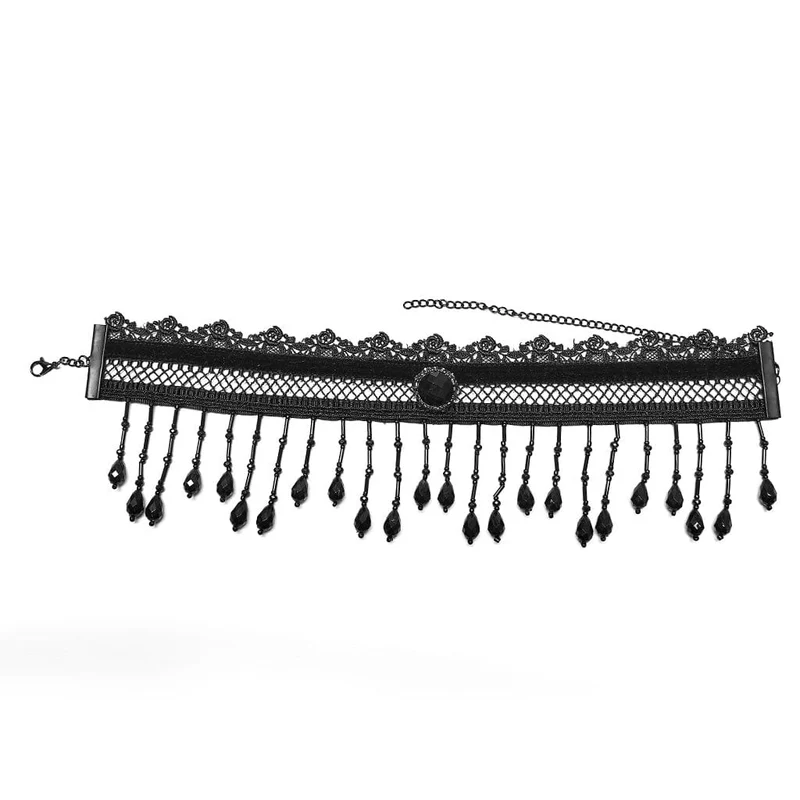 Gotischer Perlen-Spitzen-Choker für Damen