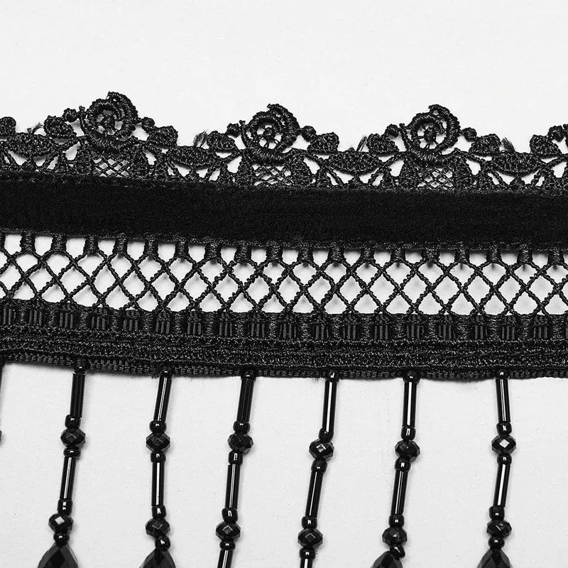 Gotischer Perlen-Spitzen-Choker für Damen