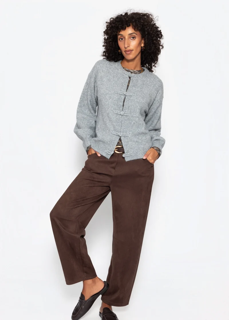 Strickjacke mit Knebelverschluss - grau