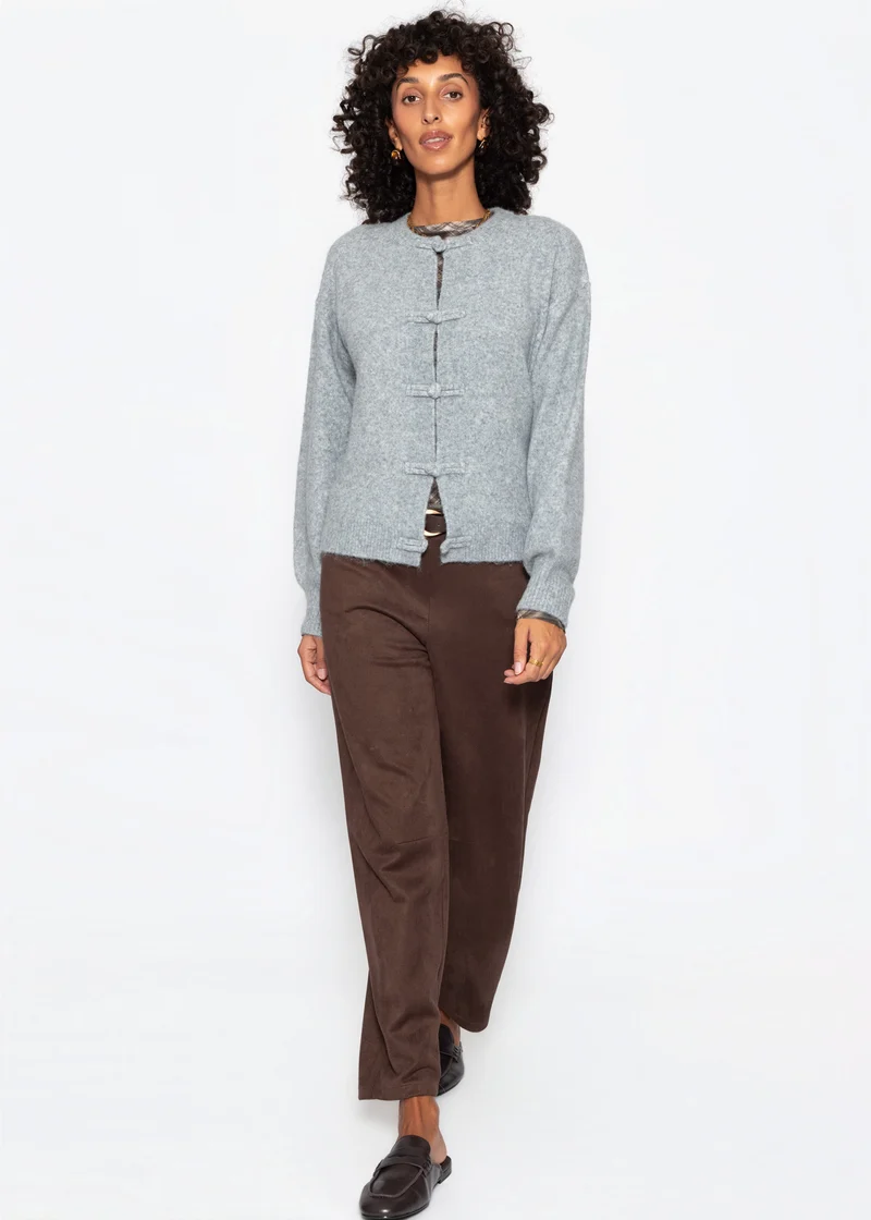 Strickjacke mit Knebelverschluss - grau