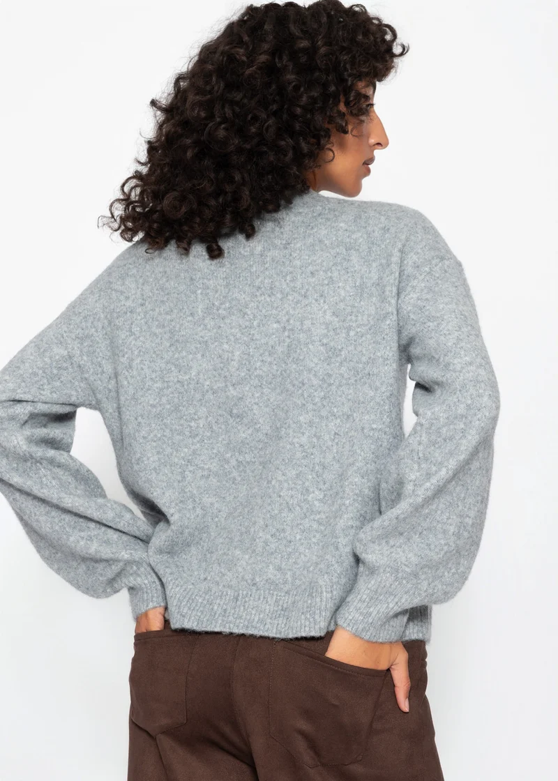 Strickjacke mit Knebelverschluss - grau