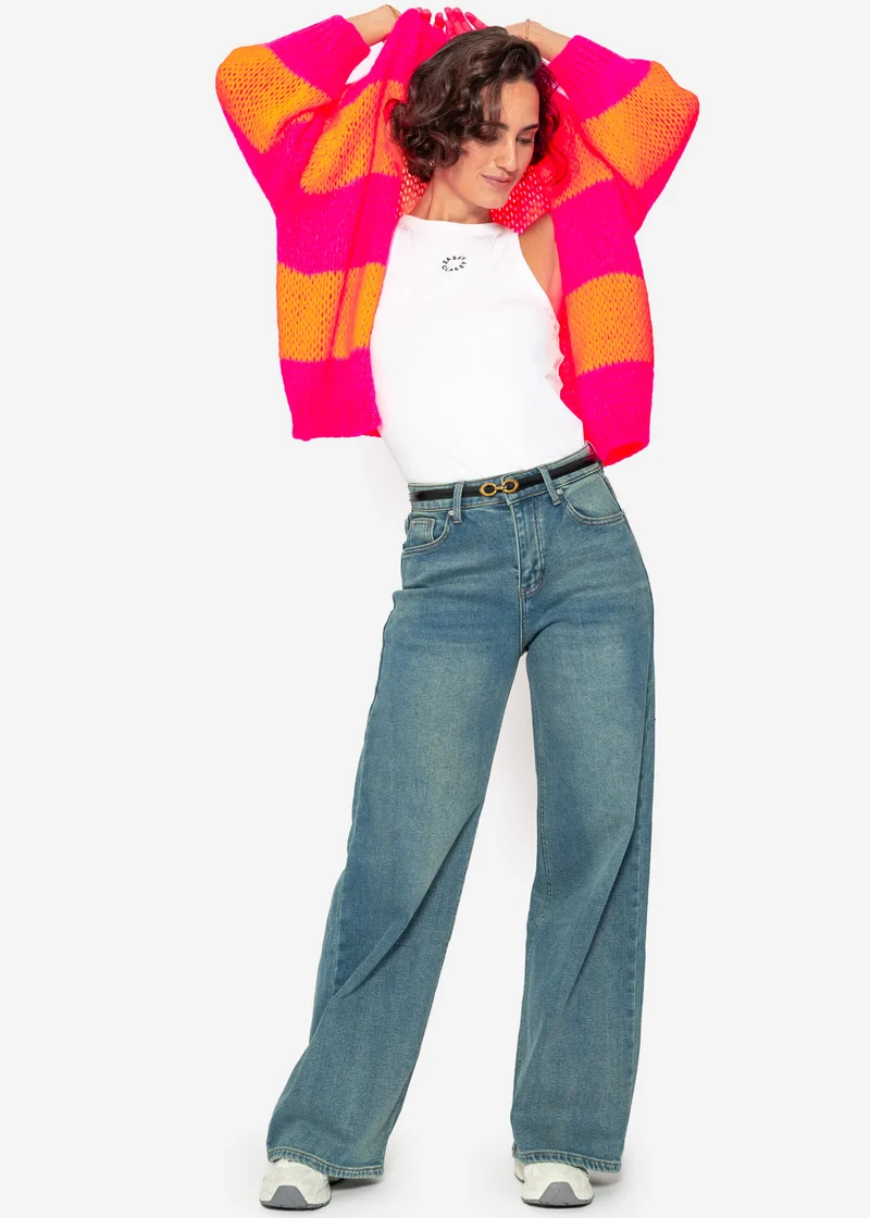 Thermo Jeans mit weitem Bein - blau