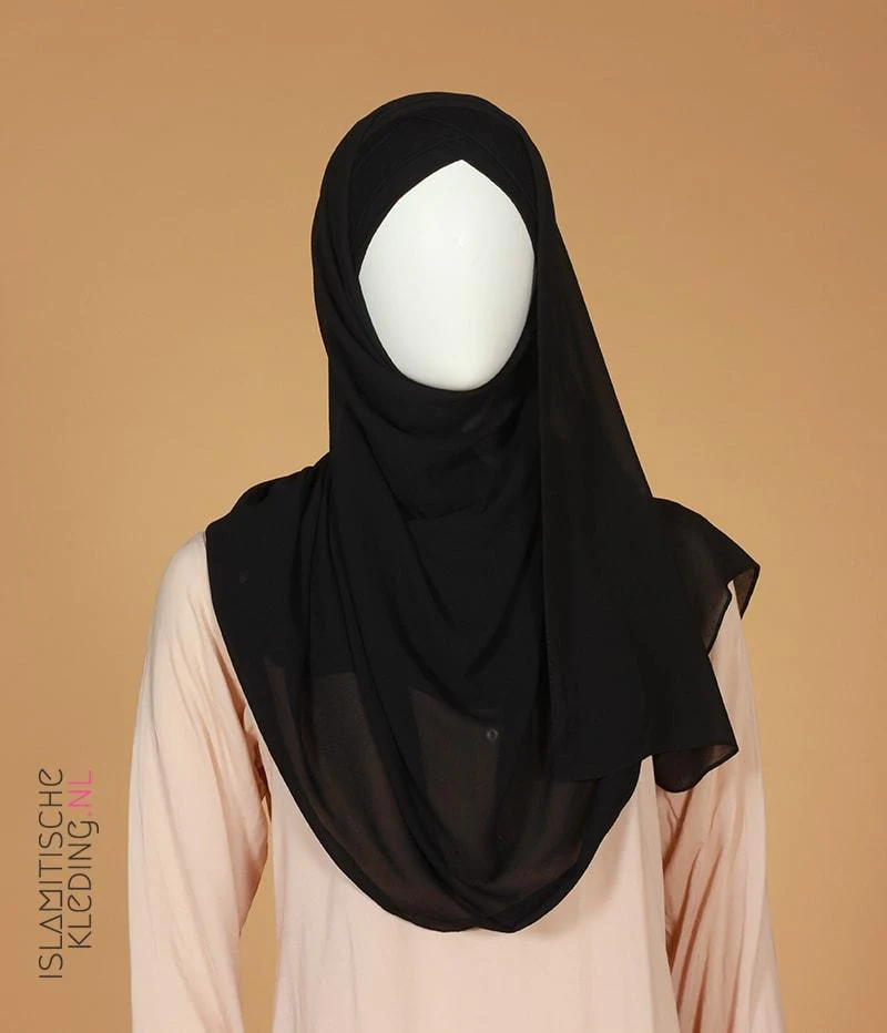 Instant Bonnet Chiffon-Schal – Schwarz