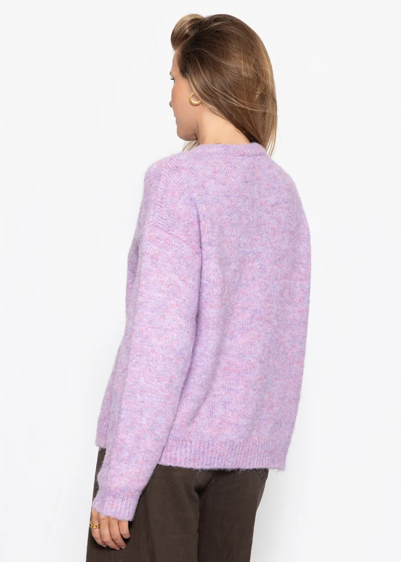 Strickjacke mit Knopfleiste - flieder