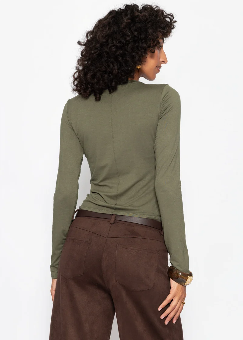 Langarmshirt - khaki