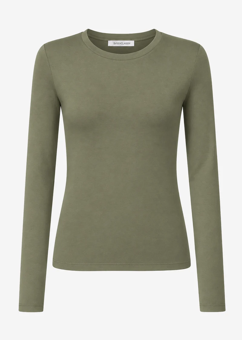 Langarmshirt - khaki