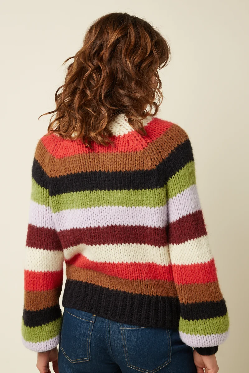 Raglan Cardi Campo Knit Stripe