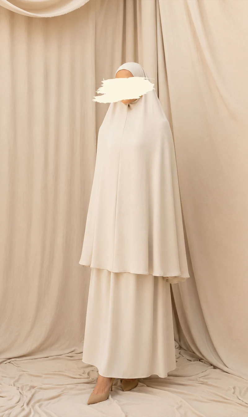 Knie Khimar mit Rock Set JAZZ - Creme