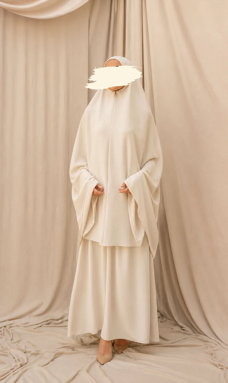 Knie Khimar mit Rock Set JAZZ - Creme