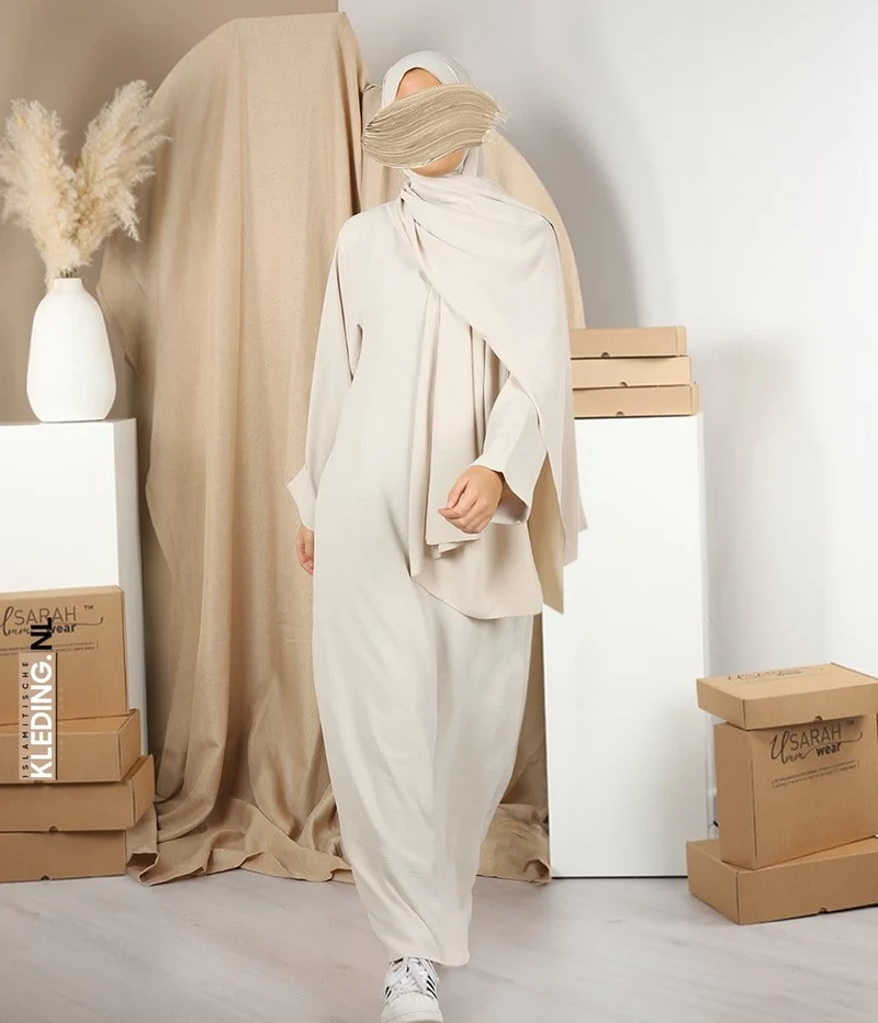 Noora Jaz Stretch-Schal – Creme