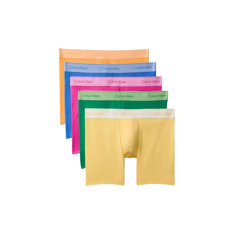 Calvin Klein Herren-Boxershorts, fuchsiafarben, Baumwolle, 5er-Pack