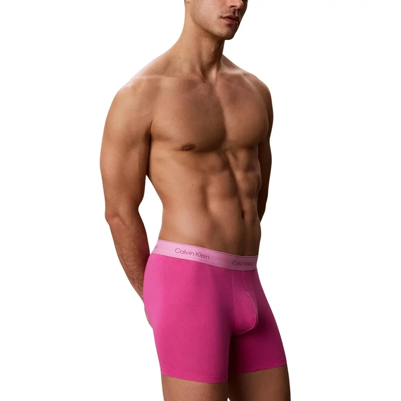 Calvin Klein Herren-Boxershorts, fuchsiafarben, Baumwolle, 5er-Pack