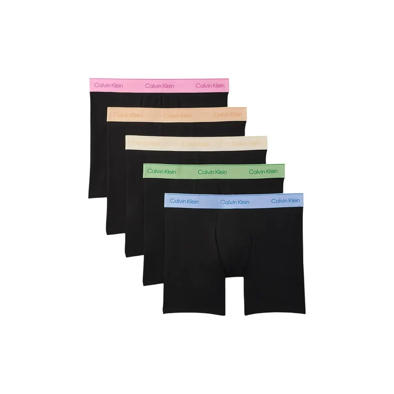 Calvin Klein Herren-Boxershorts, fuchsiafarben, Baumwolle, 5er-Pack