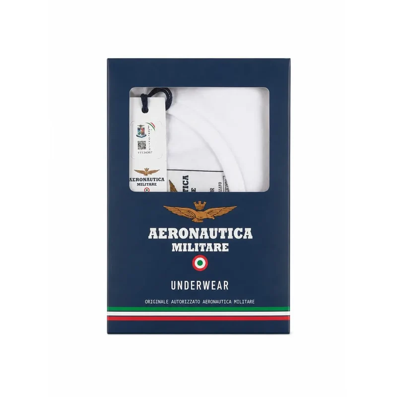 Aeronautica Militare Herren Baumwollunterwäsche Weiß
