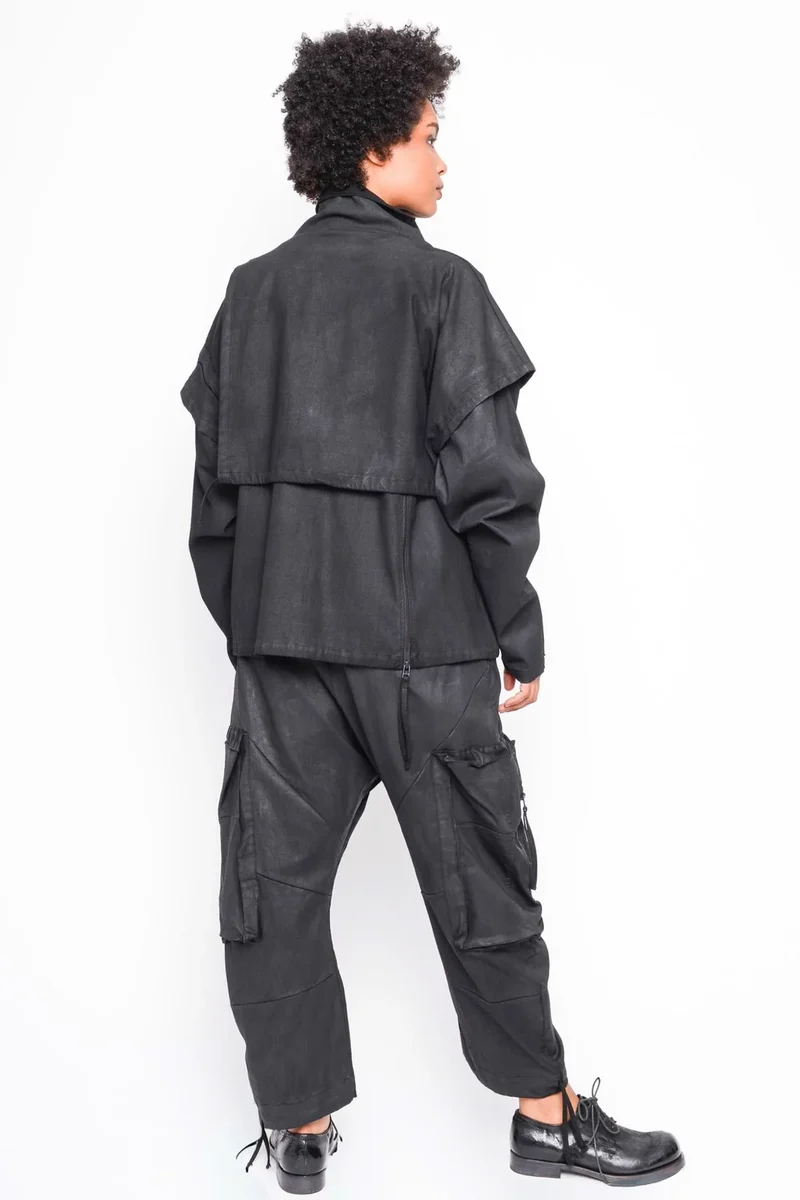 Black by K&M gewachster Windbreaker