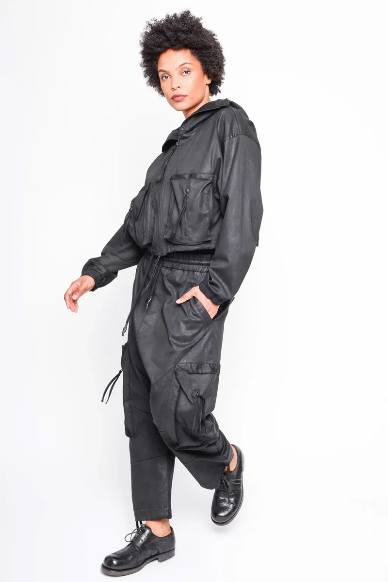 Black by K&M Gewachste Hoodie Jacke