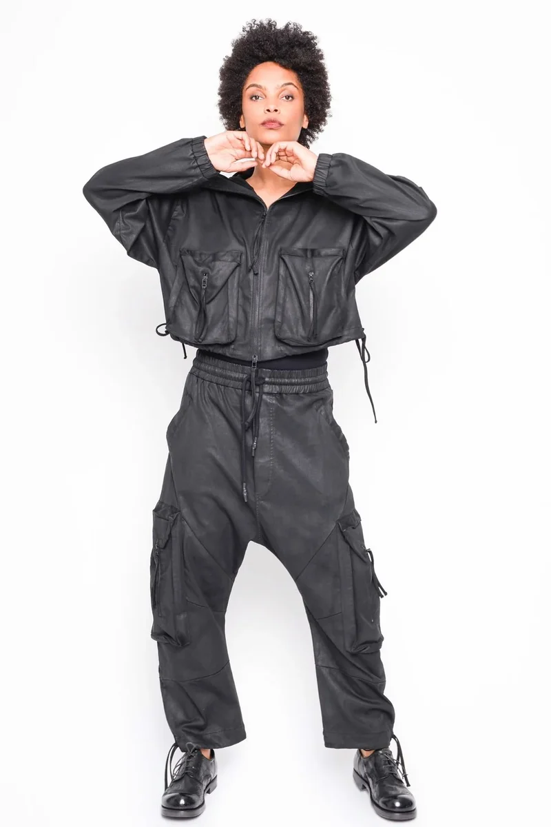Black by K&M Gewachste Hoodie Jacke