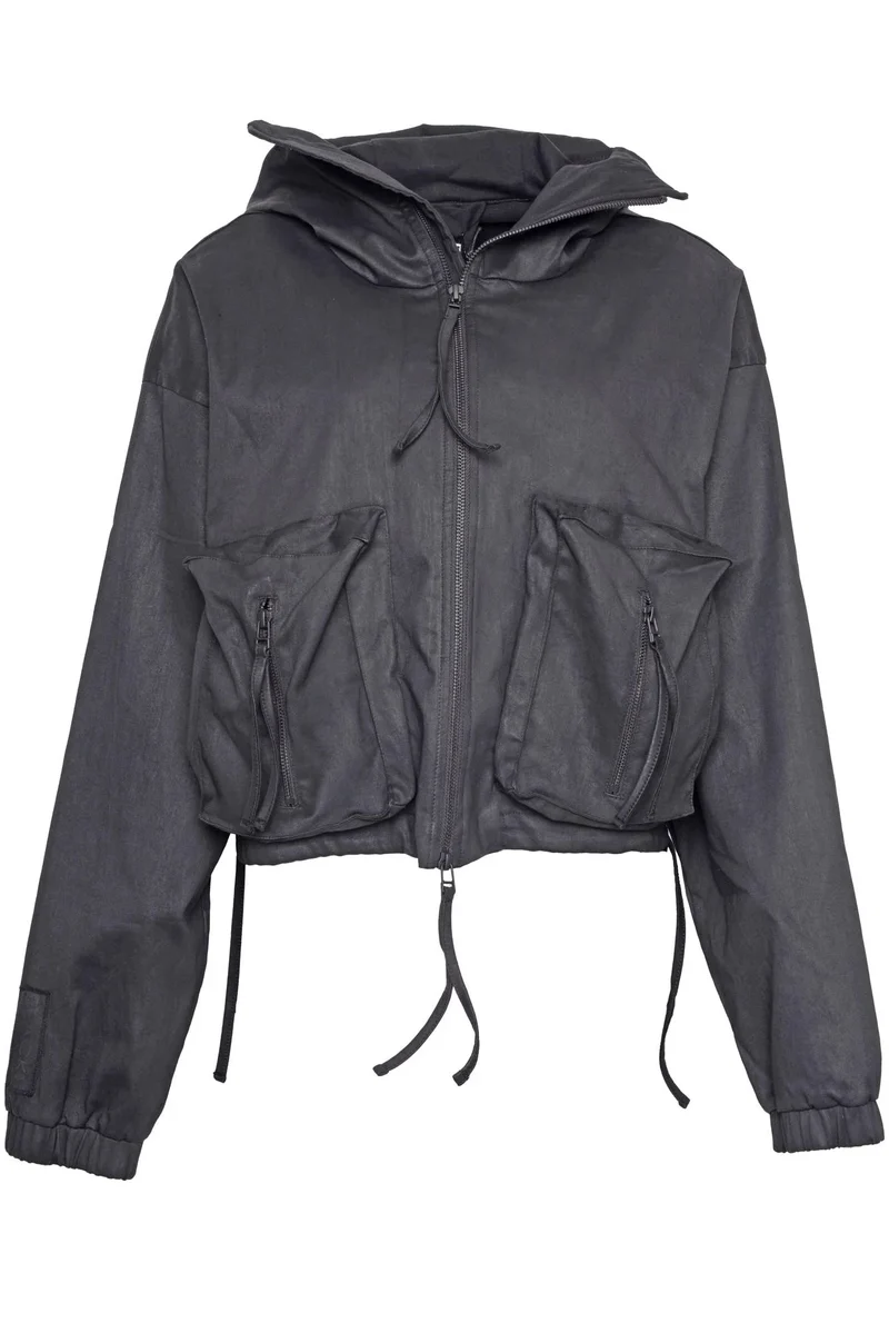 Black by K&M Gewachste Hoodie Jacke