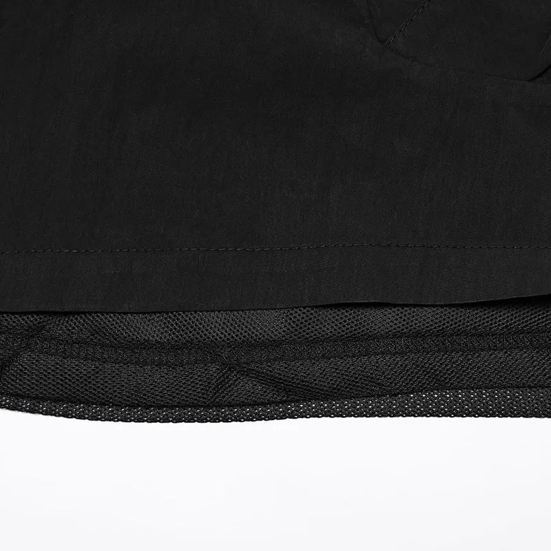 Schwarze Punk-Shorts für Herren mit großen Taschen und Trägern