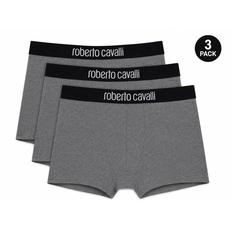 Roberto Cavalli Herren graue Baumwollunterwäsche Boxershorts