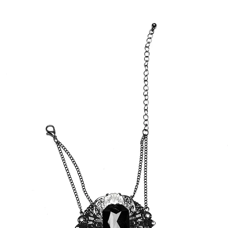 Damen-Gothic-Cutout-Rosenkettenarmband mit Fingerbett