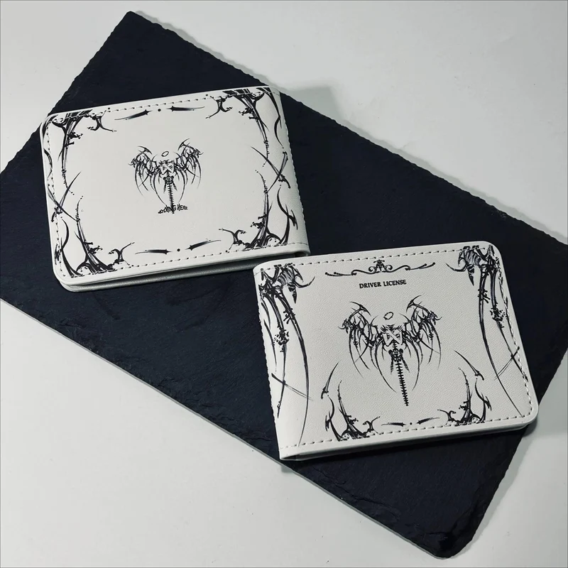 Unisex Gothic Totenkopf-Engel-bedruckte Kartentasche