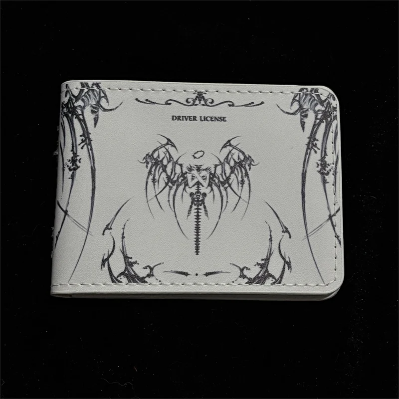 Unisex Gothic Totenkopf-Engel-bedruckte Kartentasche