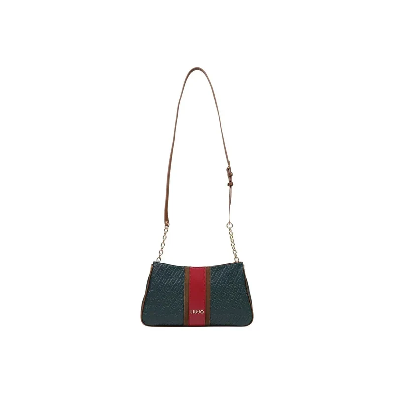 Liu Jo Grüne Damen-Schultertasche aus Polyurethan, 30 cm breit