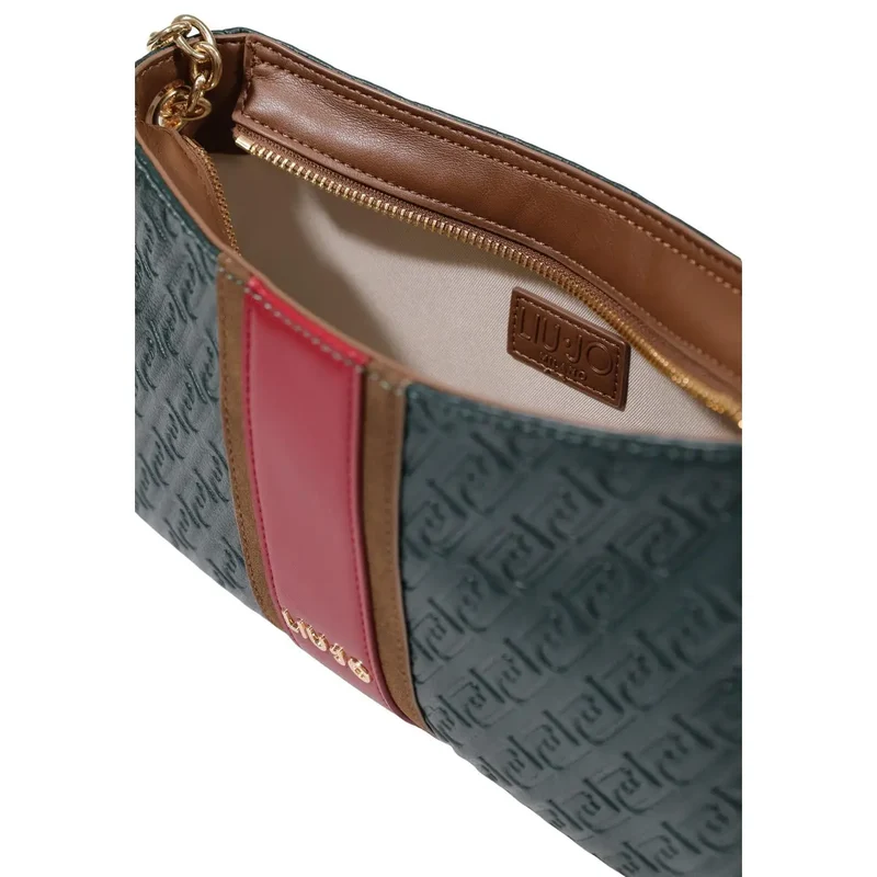 Liu Jo Grüne Damen-Schultertasche aus Polyurethan, 30 cm breit