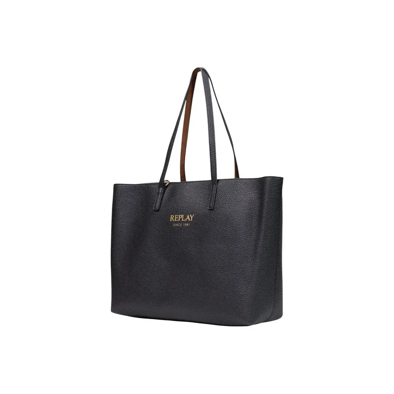 Replay Damenhandtasche, schwarz, samtig-synthetisch, 40 x 30 cm
