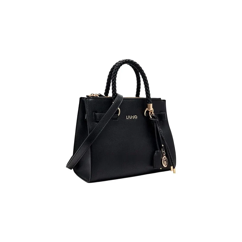 Liu Jo Schwarze Damenhandtasche aus Kunstleder, Boston-Bag