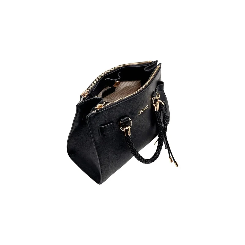 Liu Jo Schwarze Damenhandtasche aus Kunstleder, Boston-Bag