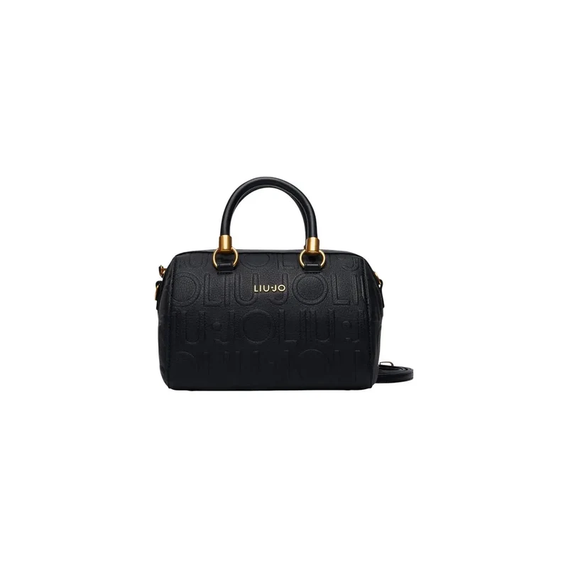 Liu Jo Schwarze Damenhandtasche aus Kunstleder, Boston-Bag