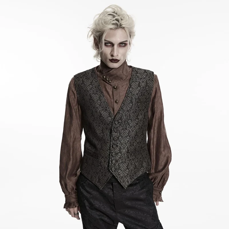 Gothic-Retro-Jacquard-Weste für Herren