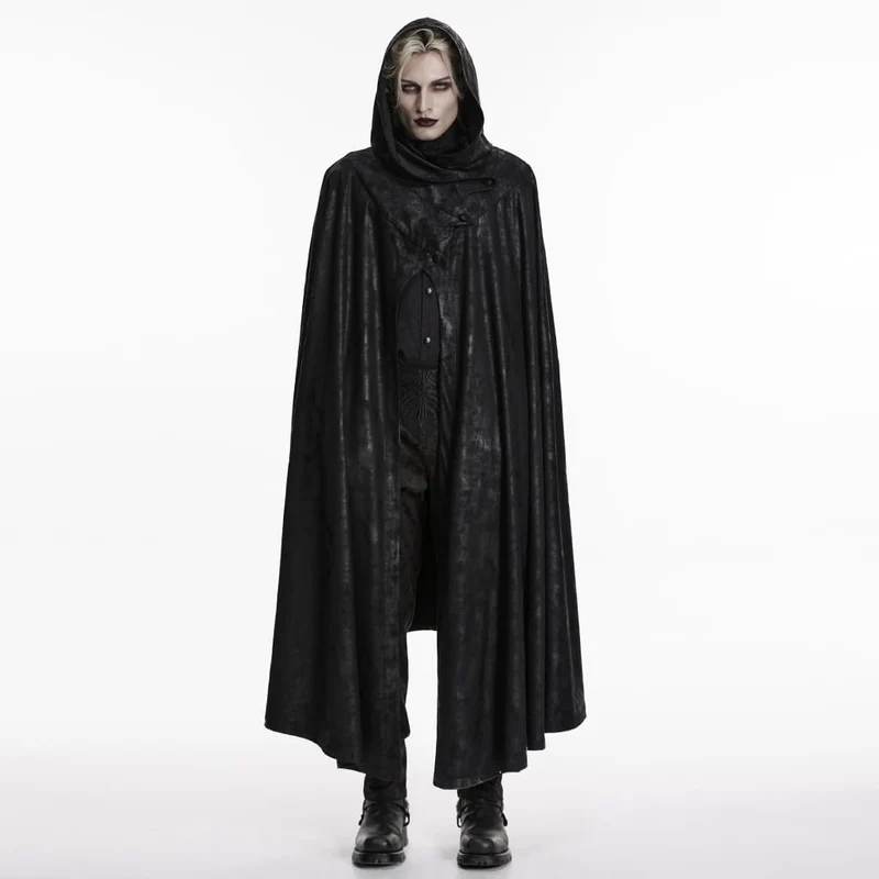 Gothic-Umhang mit Fledermausflügeln und Kapuze für Herren