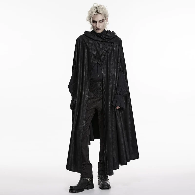 Gothic-Umhang mit Fledermausflügeln und Kapuze für Herren