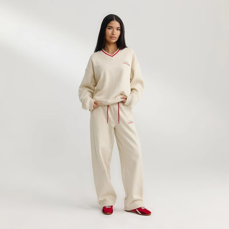 V-Neck Pullover - Haferflocken