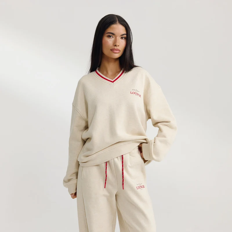 V-Neck Pullover - Haferflocken