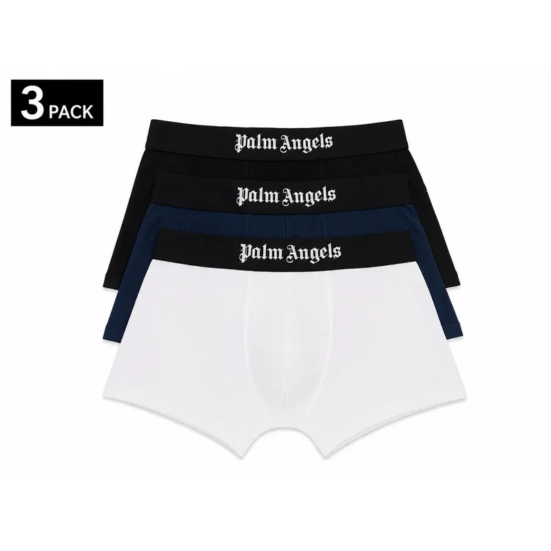 Palm Angels Herren Boxershorts, weiß, Baumwolle, Elastan