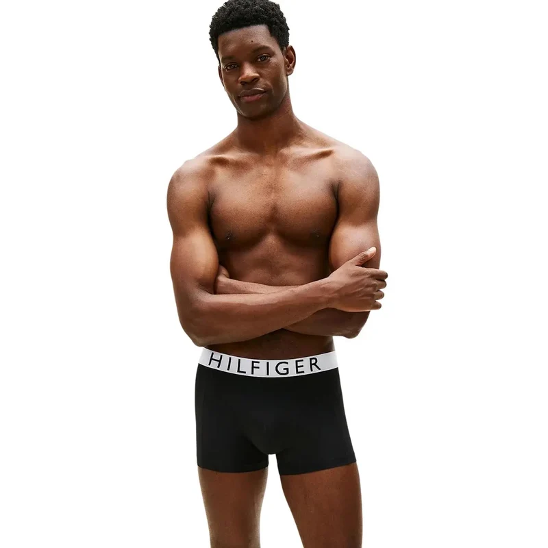 Tommy Hilfiger Herren-Badehose, schwarz, aus kühlendem Nylon